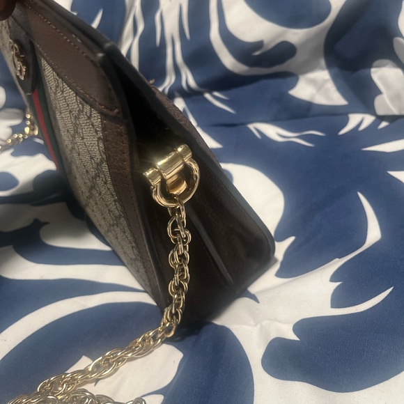 Gucci shoulder bag , ophidia model brown and tan with gucci monogram in front - Picture 2 of 7
